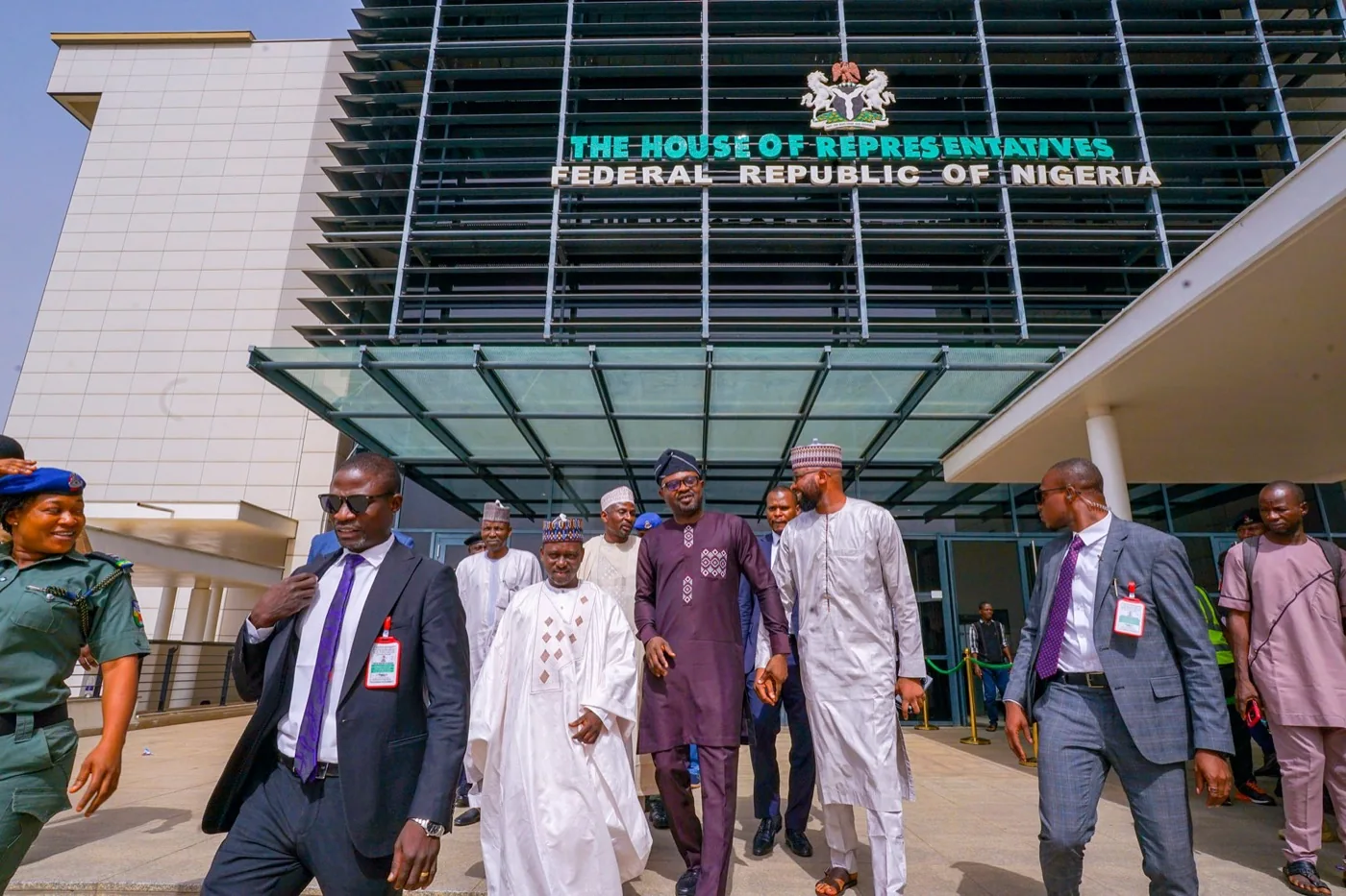 Leaving the House of Representatives with fellow lawmakers